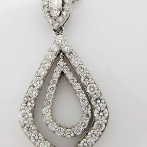 18K White Gold Diamond Necklace, 1.5CT+
